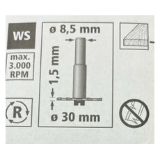 Miniature FRAISE A RAINURER UNIVERSELLE 1.5MM N° 1