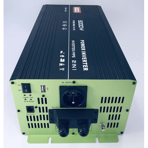 Convertisseur pur sinus 12 VOLTS 5000 WATTS avec télécommande + relais secteur - TEKNOCAMP - attention produit avec défaut d’aspect suite à un sinistre transport - produit neuf jamais utilisé