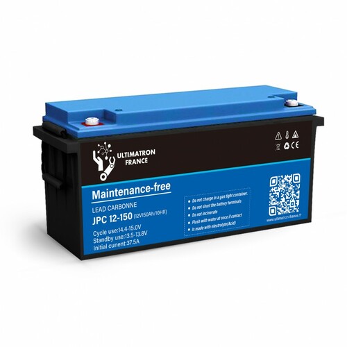 BATTERIE PLOMB-CARBONNE 150AH 12V DÉCHARGE LENTE - ULTIMATRON