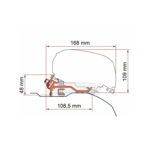 Adaptateur Ducato/Jumper/Boxer H2 L2/L3 > 2006 - Aluminium - FIAMMA