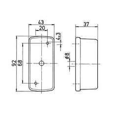 Miniature Feu de gabarit rectangulaire SPL 07 92x43x37 a clipser - JOKON N° 1