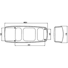 Miniature Feu arriere gauche camping car caraluna I catadioptre carré - HELLA N° 2 Miniature Feu arriere gauche camping car caraluna I catadioptre carré - HELLA N° 2