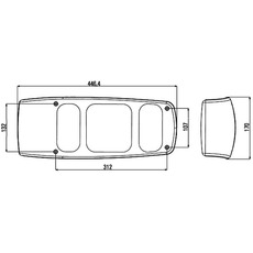 Miniature Feu arriere gauche camping car caraluna I catadioptre carré - HELLA N° 2