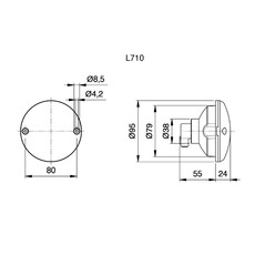 Miniature FEU ROND 710 BRS POSITION + STOP 3 broches - JOKON N° 2 Miniature FEU ROND 710 BRS POSITION + STOP 3 broches - JOKON N° 2