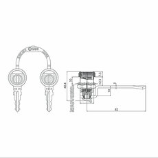 Miniature SERRURE1037 CYLINDRIQUE A COL COURT - ZADI N° 1