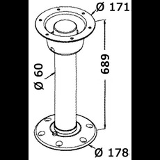 Miniature Pied pour tous tables Tread Lock 685 mm - OSCULATI N° 2