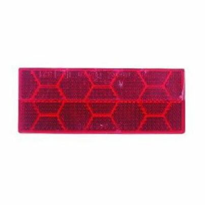 Catadioptres Adhésifs Moto/vélo – 2 Pièces Ovales 96x24 Mm, Rouge Et Jaune, Pour Visibilité De Nuit