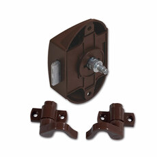 Miniature SERRURE PUSH-LOCK MARRON AVEC CROCHETS N° 2 Miniature SERRURE PUSH-LOCK MARRON AVEC CROCHETS N° 2