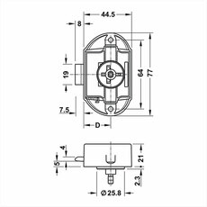 Miniature SERRURE PUSH-LOCK NICKELEE AVEC CROCHETS N° 2 Miniature SERRURE PUSH-LOCK NICKELEE AVEC CROCHETS N° 2