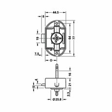 Miniature SERRURE PUSH-LOCK BLANCHE AVEC ENCOCHES ET CROCHETS N° 2