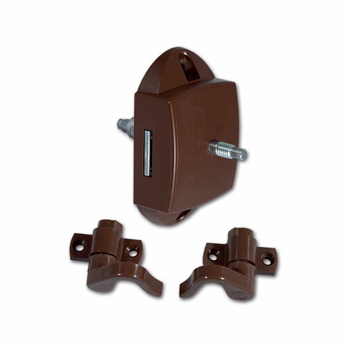 SERRURE PUSH-LOCK MARRON AVEC ENCOCHES ET CROCHETS