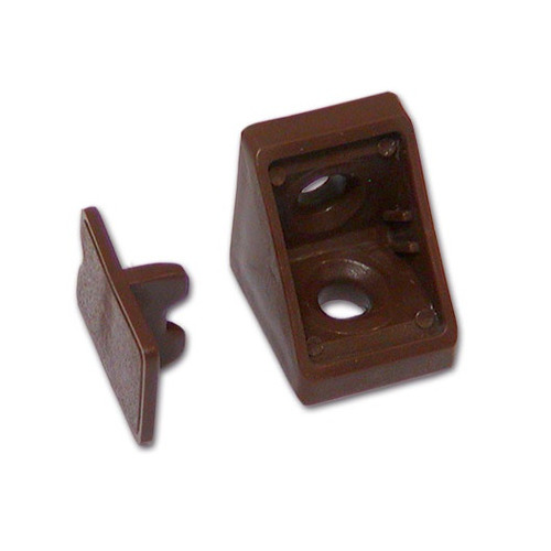 Equerre fixe meuble marron 2 trous avec cache