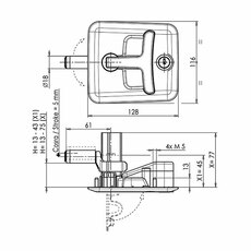 Miniature SERRURE A COMPRESSION AVEC BARILLET + CLES - ZADI N° 3