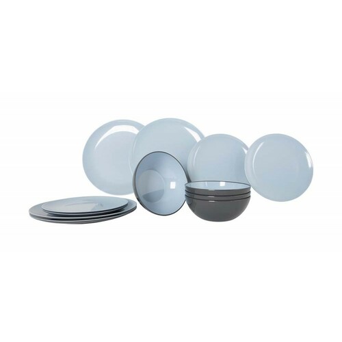 VAISSELLE VIVID MELAMINE 12 PCS - BLEU