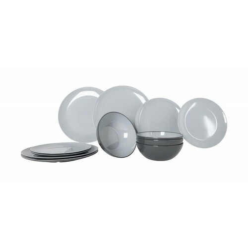 VAISSELLE VIVID MELAMINE 12 PCS - GRIS