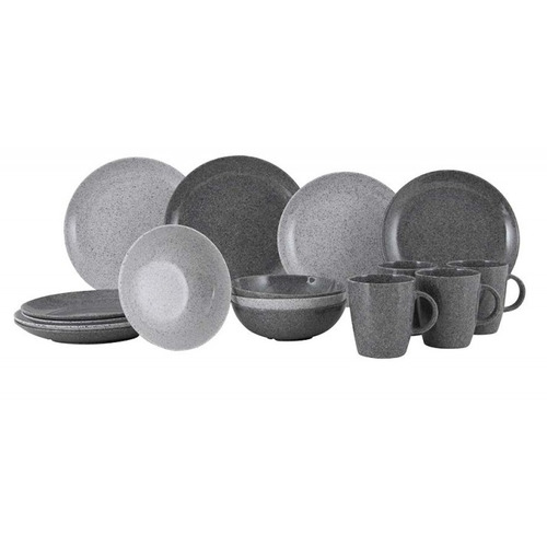 VAISSELLE SOLID-MELAMINE-16PCS-GRIS