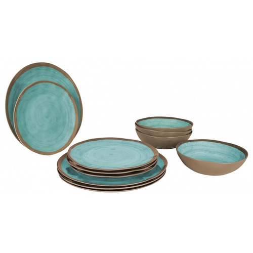 VAISSELLE HALO MELAMINE 12 PCS AQUA - BO CAMP