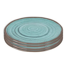 Miniature ASSIETTES HALO MELAMINE Ø 23CM 4 PCS TURQUOISE - BO CAMP N° 1