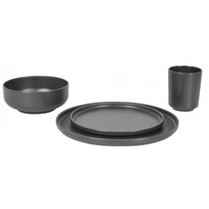 Miniature VAISSELLE PATOM MELAMINE 16 PCS ANTHRACITE - BO CAMP N° 3