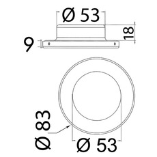 Miniature Plafonnier LED IP65 à encastrer Montsarrat N° 1