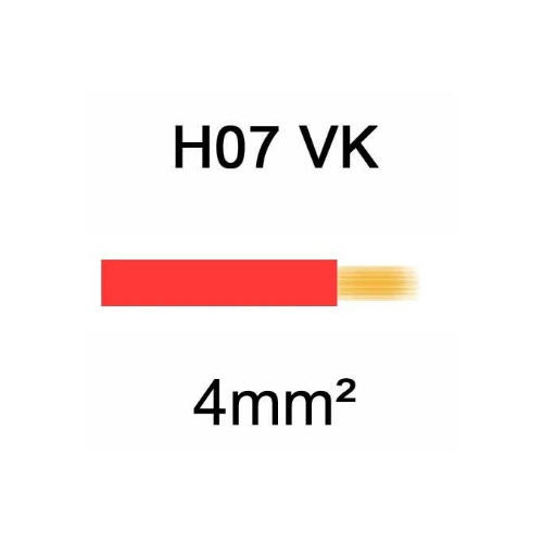 100 metres de Câble H07VK cuivre souple 4mm² Rouge
