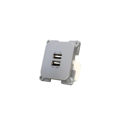 C-LINE PRISE USB DOUBLE 3.1A GRIS