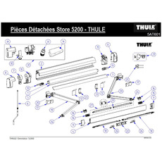 Miniature Support de barre de tension droit pour stores THULE 5200 - THULE N° 1