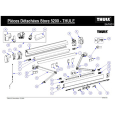 Miniature Supports de barre de tension partie basse 5200 (x2) - THULE N° 1 Miniature Supports de barre de tension partie basse 5200 (x2) - THULE N° 1