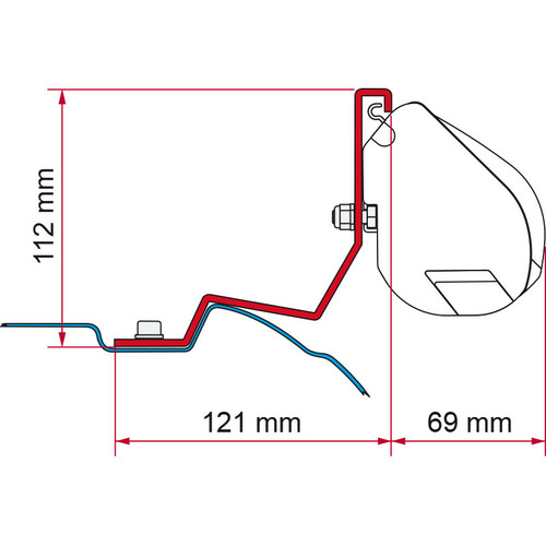 KIT ADAPTATEUR POUR STORE F35 PRO SUR Mercedes Vito - Vito Marco Polo 2004 - 2014 avec toit relevable- FIAMMA