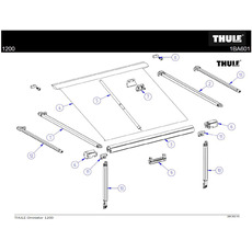 Miniature Support de fixation bras gauche + droite omnistor1200 - THULE N° 1 Miniature Support de fixation bras gauche + droite omnistor1200 - THULE N° 1