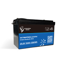 Miniature Batterie Lithium ULTIMATRON LiFePO4 Smart BMS 25.6V 50AH N° 4 Miniature Batterie Lithium ULTIMATRON LiFePO4 Smart BMS 25.6V 50AH N° 4