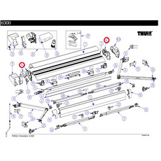 Miniature LH+RH PLAQUE D'EXTRÉMITÉ ASSORTIE 6300 BLANC N°14- THULE N° 0 Miniature LH+RH PLAQUE D'EXTRÉMITÉ ASSORTIE 6300 BLANC N°14- THULE N° 0