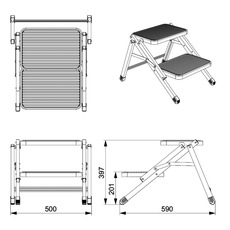Miniature MARCHEPIED ACIER DOUBLE PLIANT 150KG - CARBEST N° 4 Miniature MARCHEPIED ACIER DOUBLE PLIANT 150KG - CARBEST N° 4