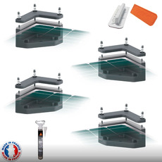 Miniature UNIFIX 1.C40 - support pour fixation à plat - pour panneaux solaires cadre 40mm (colle Sika + dégraissant inclus) - UNITECK N° 3