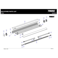 Miniature Plaque d'extrémité gauche pour store Thule Omnistor 3200. -THULE N° 1 Miniature Plaque d'extrémité gauche pour store Thule Omnistor 3200. -THULE N° 1