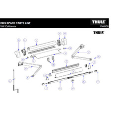 Miniature Pied de store 2000 5102 / VW California V2 2.60m XL - THULE N° 2 Miniature Pied de store 2000 5102 / VW California V2 2.60m XL - THULE N° 2