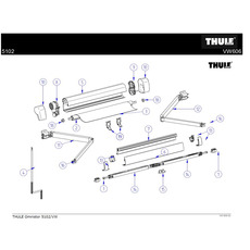 Miniature Jeu de plaques d'extrémité gauche et droite pour rail avant, couleur anthracite (RAL 9011), pour store Thule Omnistor 5102, compatible VW California - THULE N° 1 Miniature Jeu de plaques d'extrémité gauche et droite pour rail avant, couleur anthracite (RAL 9011), pour store Thule Omnistor 5102, compatible VW California - THULE N° 1