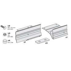 Miniature Kit adaptateur 5102 T5 T6 équipé de rail - THULE N° 1 Miniature Kit adaptateur 5102 T5 T6 équipé de rail - THULE N° 1