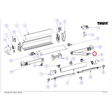 Miniature Butée de ressort pour bras articulé gauche et droit du store Omnistor 5003- THULE N° 1 Miniature Butée de ressort pour bras articulé gauche et droit du store Omnistor 5003- THULE N° 1
