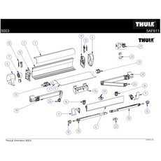 Miniature Plaque d'extrémité gauche avec mécanisme de verrouillage pour store Omnistor 5003- THULE N° 2 Miniature Plaque d'extrémité gauche avec mécanisme de verrouillage pour store Omnistor 5003- THULE N° 2