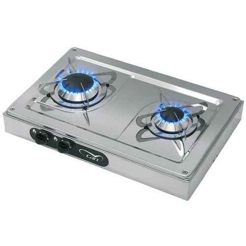 Plaque de cuisson - 2 FEUX - 440 x 290 - INOX - CAN