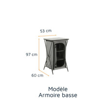 Miniature Toledo meuble rangement pliable - L 60 x l 53 x H 97 cm - Gris Foncé - TRAVELLIFE N° 2