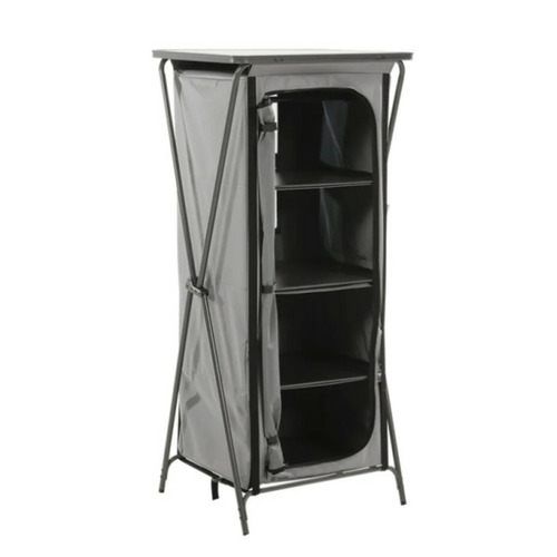 Toledo meuble rangement pliable - L 66 x l 52 x H 140 cm - Gris Foncé - TRAVELLIFE