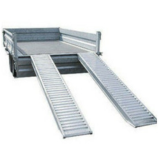 Miniature Jeu de 2 rampes alu renforcées droites avec crochet sans rebords - 2m50 - 3600 kg N° 1