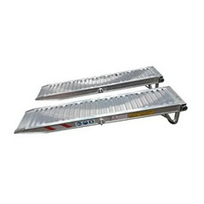 Miniature Jeu de 2 rampes alu renforcées droites avec crochet sans rebords - 2m50 - 3200 kg N° 2