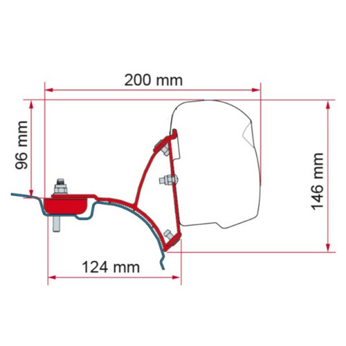 Adaptateur VW T5/T6 Transporter/Multivan F43 - sans rail C - Deep Black - FIAMMA Adaptateur VW T5/T6 Transporter/Multivan F43 - sans rail C - Deep Black - FIAMMA