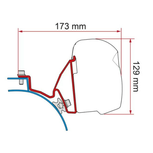 Kit de fixation pour store de paroi F43Van - VW T5 / T6 /T6.1 - Version California- FIAMMA Kit de fixation pour store de paroi F43Van - VW T5 / T6 /T6.1 - Version California- FIAMMA