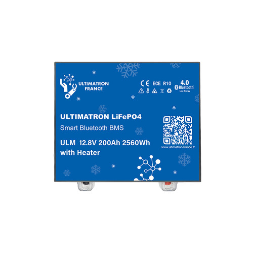 Batterie Lithium Sous Siège de 12.8V 200Ah LiFePO4 Smart BMS Avec Bluetooth et chauffage intégré - ULTIMATRON Batterie Lithium Sous Siège de 12.8V 200Ah LiFePO4 Smart BMS Avec Bluetooth et chauffage intégré - ULTIMATRON
