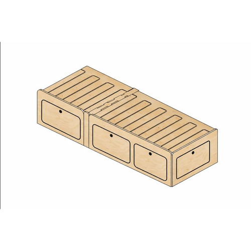 Lit plumard modulable en bois de peuplier – 120x190 - Robuste, léger et compatible tous vans - - LIBERTY VAN