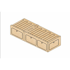Miniature Lit plumard modulable en bois de peuplier – 120x190 - Robuste, léger et compatible tous vans - N° 0